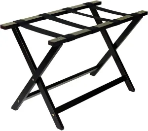 30-inch Wooden Luggage Rack Heavy-Duty Extra Wide Foldable Suitcase Stand for Guest Room Hotel Bedroom Travel Portable Bag Holder Storage Organizer, Espresso Finish