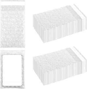 300 Pcs Small Bubble Wrap Pouches 2.75" x 4" Bubble Wrap Bags Clear Self-Sealing Bubble Out Bag Pouches Protective Packing Bags Double Walled Bubble Cushioning Bags Shockproof Foam Bags for Shipping