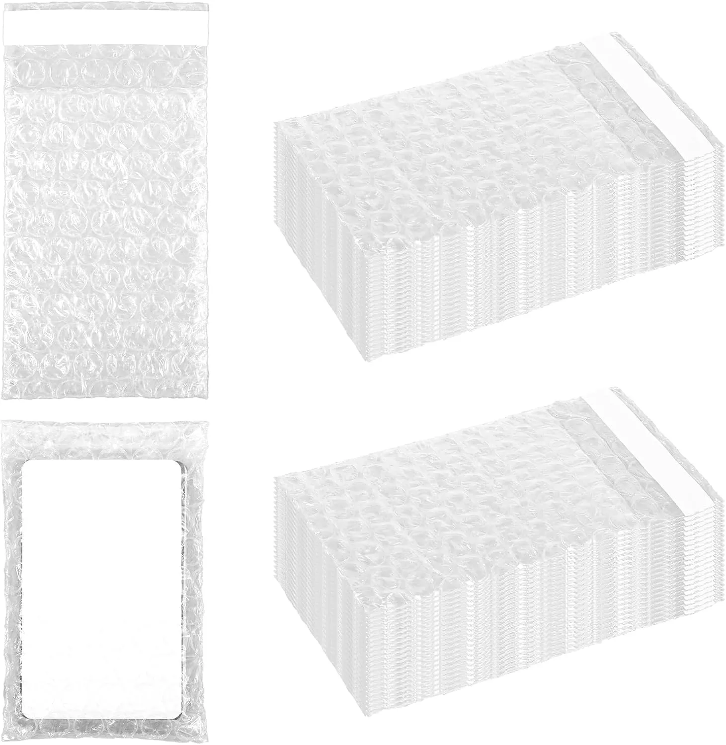 300 Pcs Small Bubble Wrap Pouches 2.75" x 4" Bubble Wrap Bags Clear Self-Sealing Bubble Out Bag Pouches Protective Packing Bags Double Walled Bubble Cushioning Bags Shockproof Foam Bags for Shipping