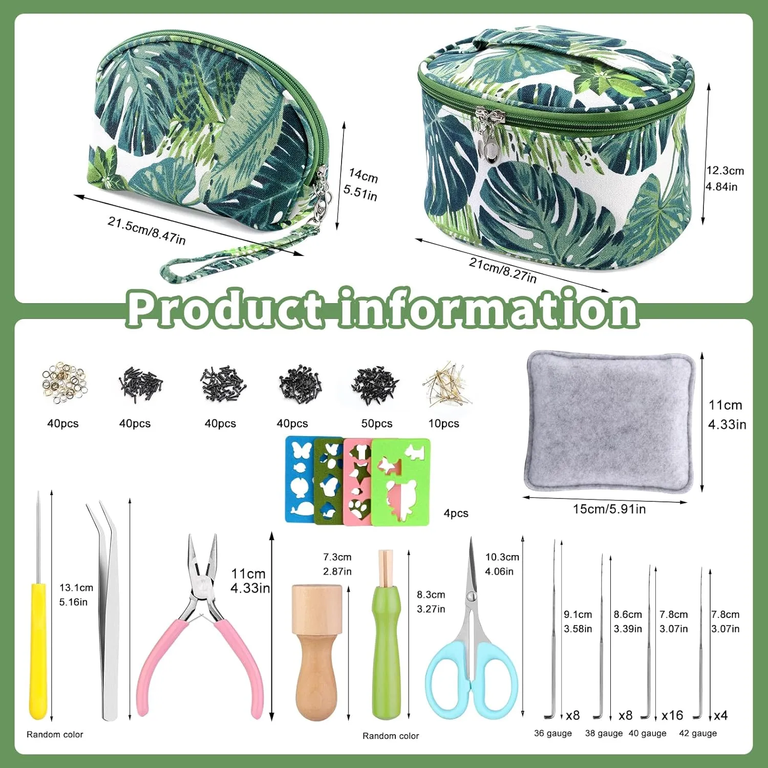 304PCS Needle Felting Kit, Wool Roving 50 Colors Set, Needle Felting Starter Kit, Needle Wool Felting Tools Kit with 2 Exquisite Storage Bags, Wool Felt Tools for Felted Animal Needle Felting Supplies