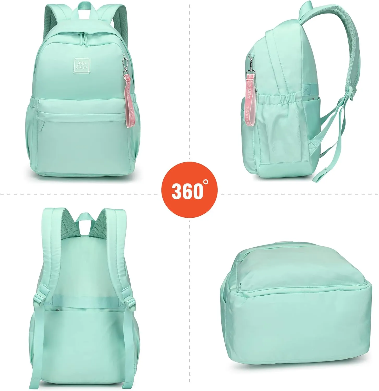 30L Girls School Backpack Waterproof Large Capacity-Lightweight Travel Bookbag for Elementary Students Ages 6-18 Years Old,Durable Toddler Backpack for Kids (Green)