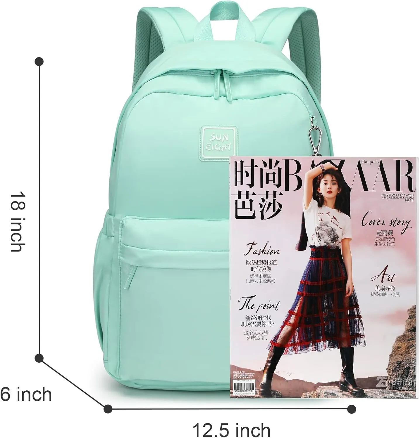 30L Girls School Backpack Waterproof Large Capacity-Lightweight Travel Bookbag for Elementary Students Ages 6-18 Years Old,Durable Toddler Backpack for Kids (Green)