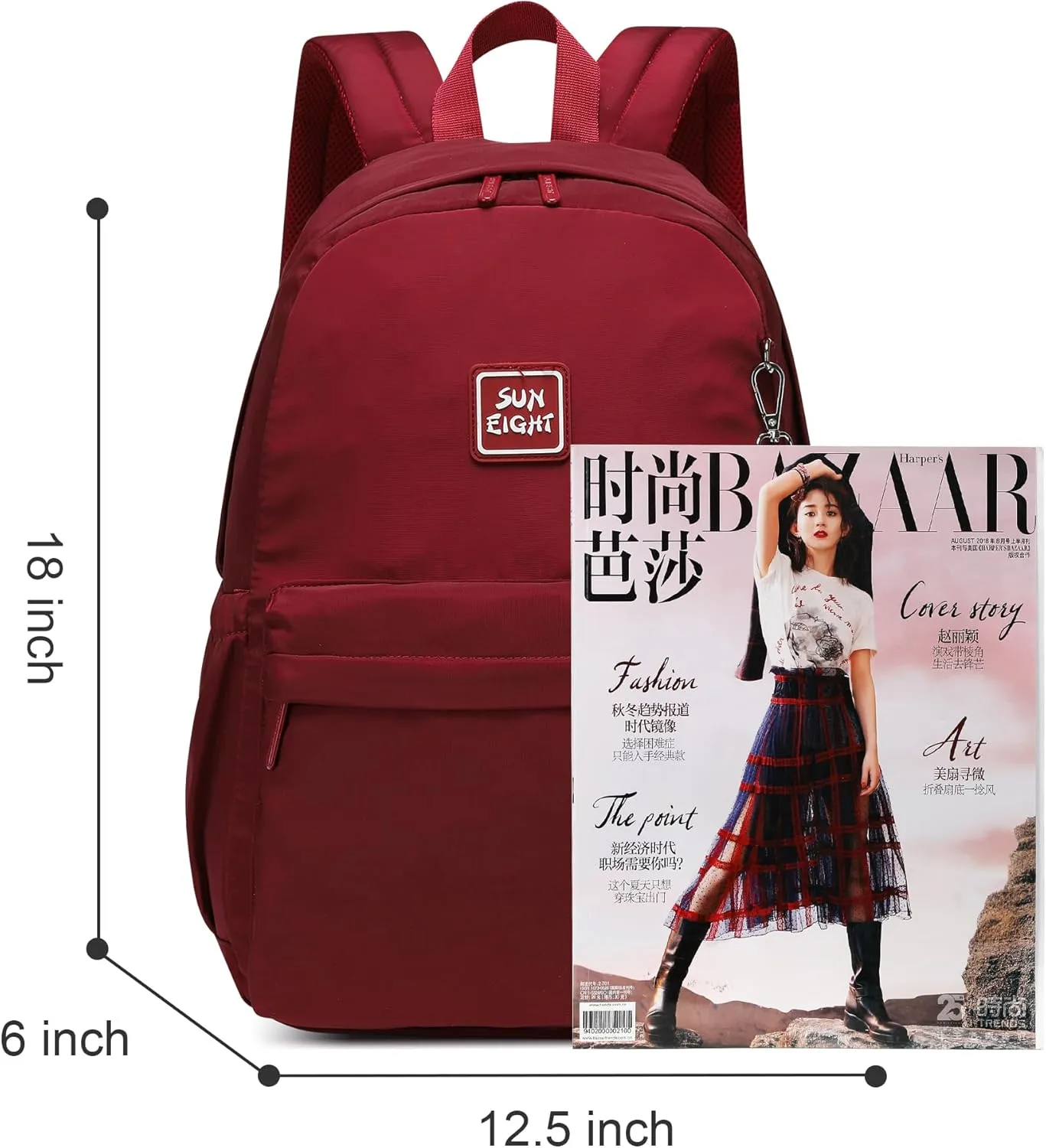 30L Waterproof School Backpack for Girls 6-18 Years Large Capacity Lightweight Bookbag for Elementary to High School Durable Travel Backpack with Adjustable Straps(Bright Red)