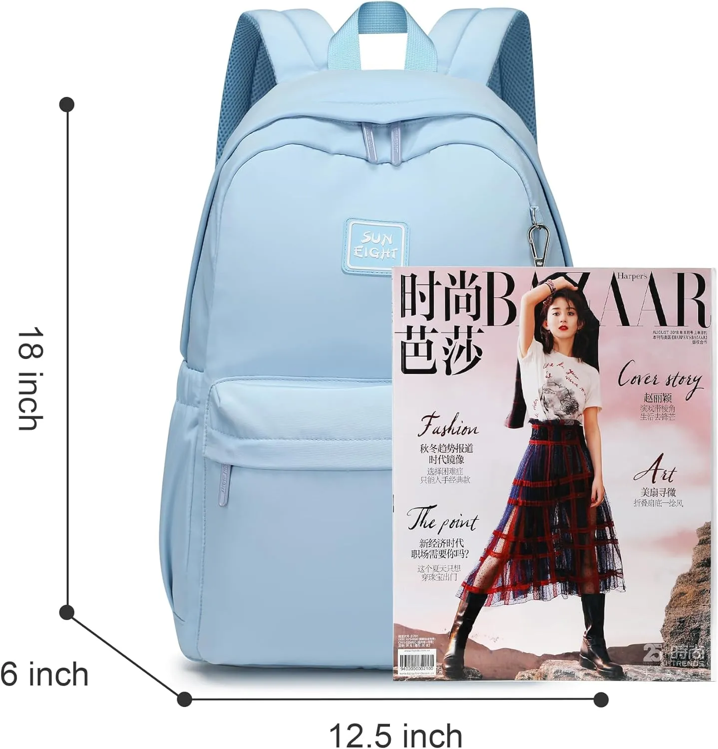 30L Waterproof School Backpack Girls and Boys 6-18 Years Large Capacity Lightweight Bookbag for Elementary to High School Durable Travel Backpack with Adjustable Straps (Blue)