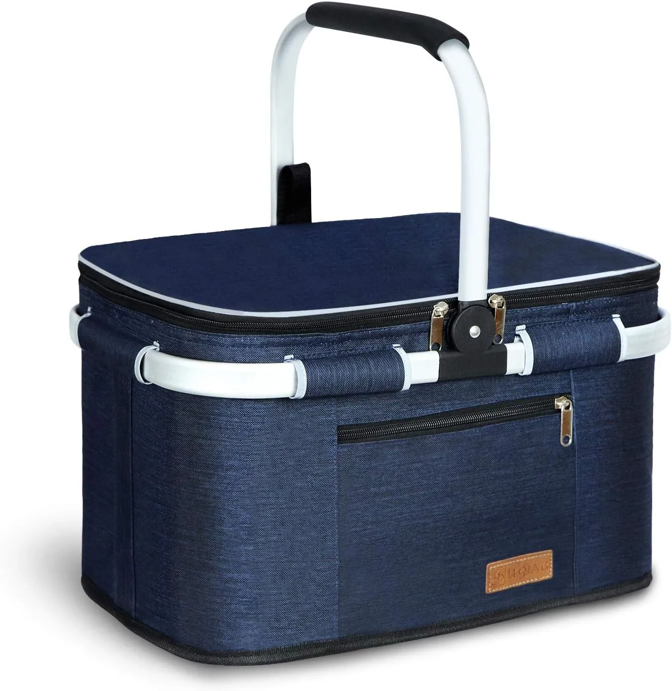 35L Picnic Basket 2 Layers of Internal Pockets Leak-Proof and Insulated Folding, Internal Support Does Not Collapse for Women
