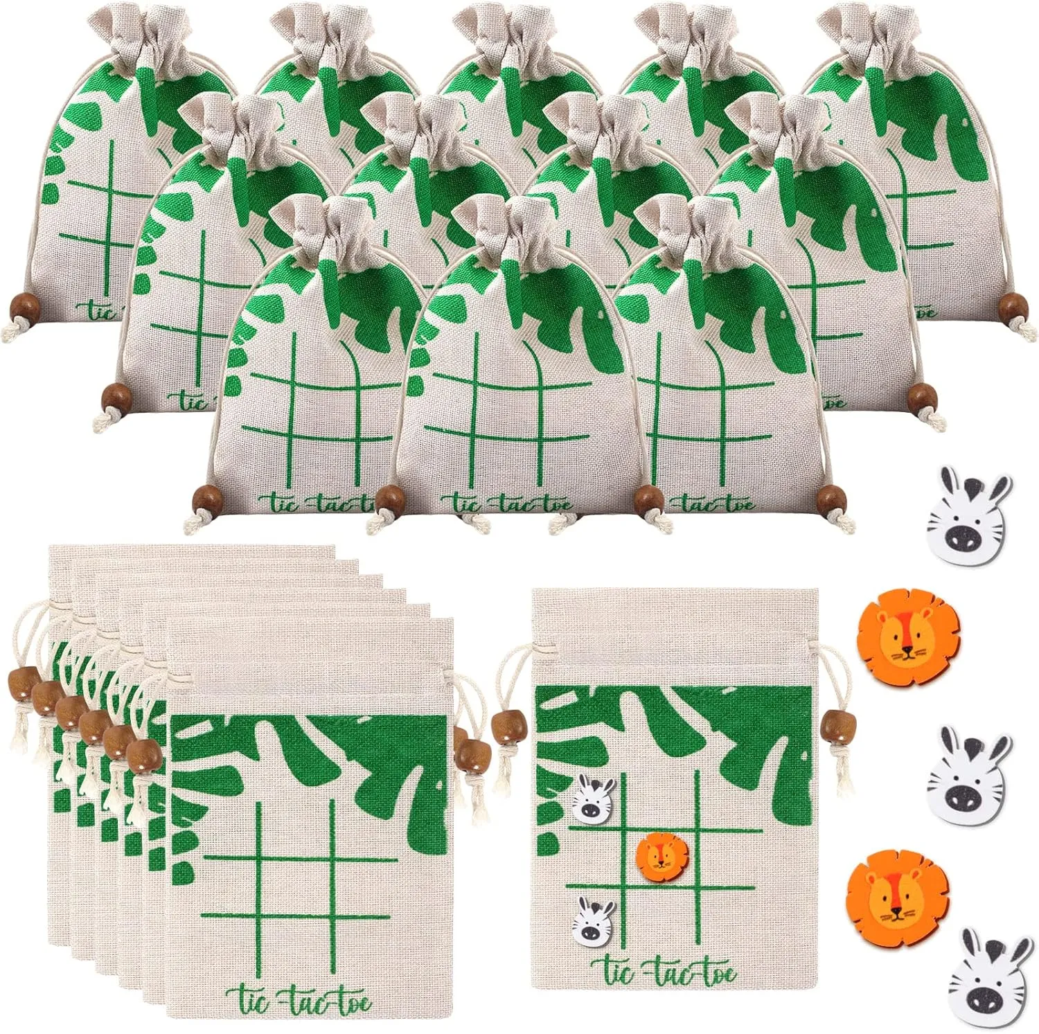 36 Set Tic Tac Toe Game Bulk for Kids Tic Tac Toe Jungle Animals Tic Tac Toe Game Bulk Safari Animal Games for School Exchange Gift for Classroom Prizes Party Favors