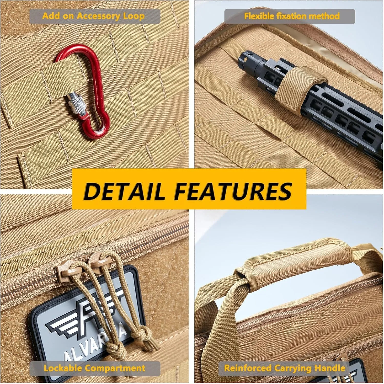 36" 42" 48" Double Long Gun Bag Nylon 1000D Soft Case Backpack Rifle Shotgun Pistol Transportation for Hunting Shooting Range, Firearm Transportation with Lockable Zipper and Molle System