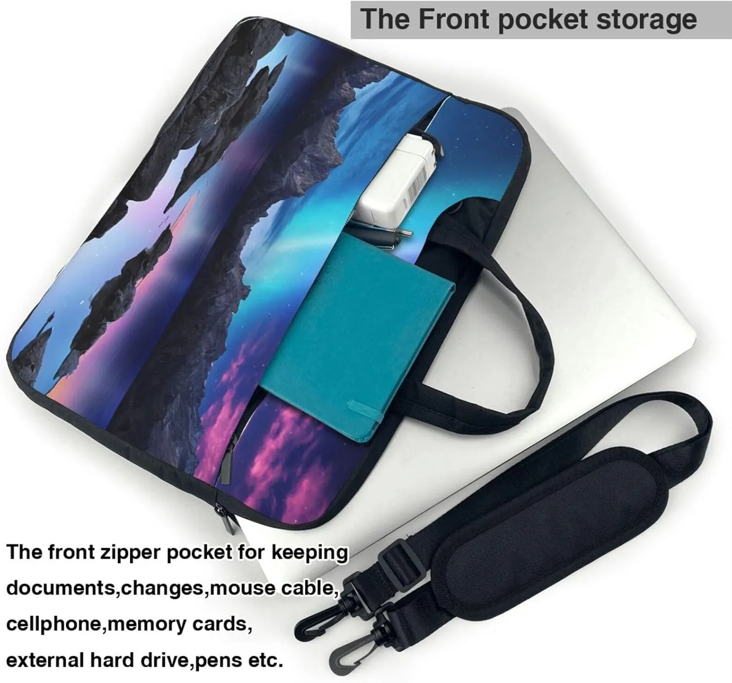 3d Graphics Universe Space Print Laptop Bag Premium Laptop Bag With Shock-Absorbing Lining, For Everyday Use And Travel