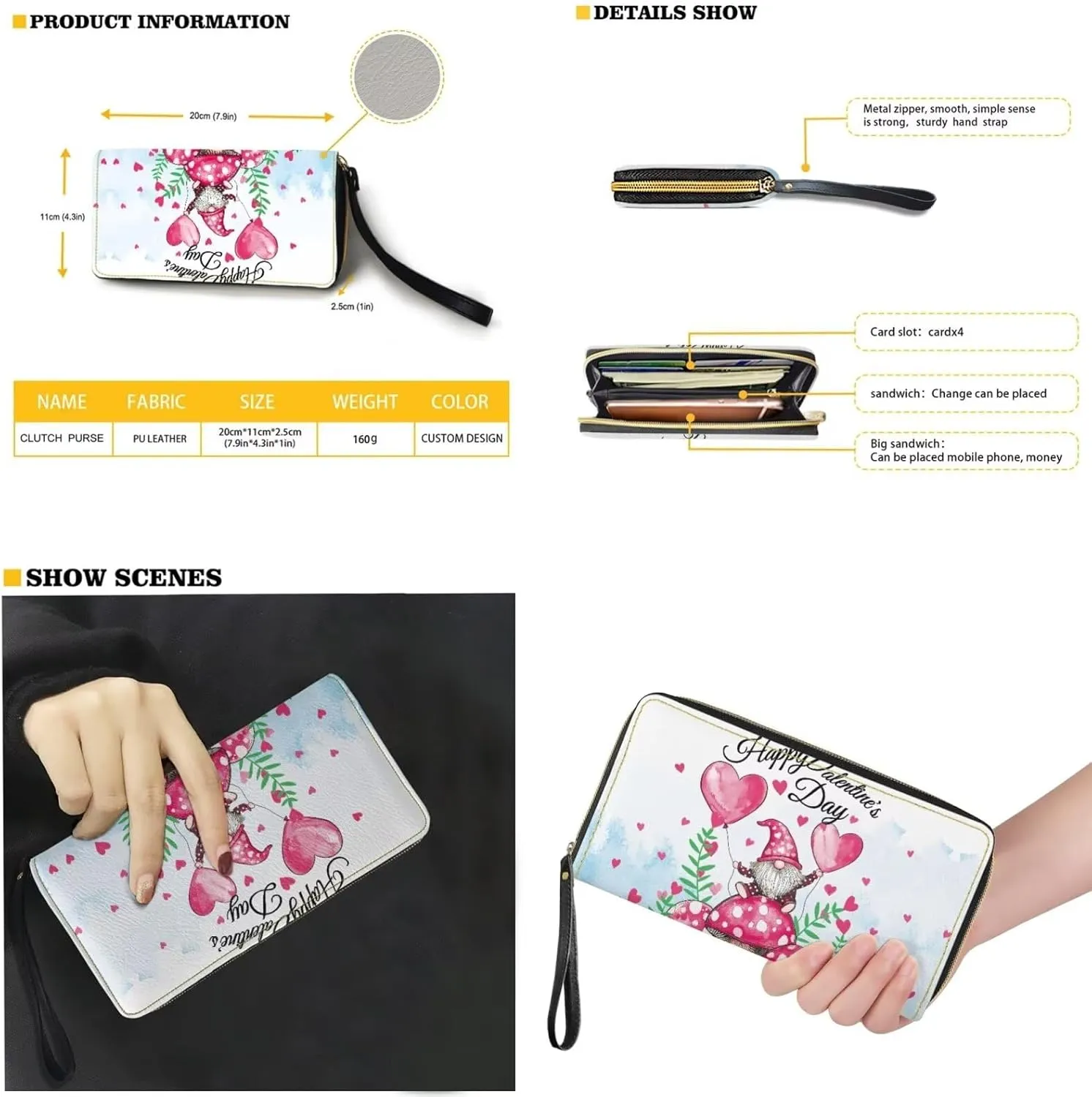 3Pcs Crossbody Bags Set Tote Bag for Women Clutch Purses for Women Wristlet Wallets for Women