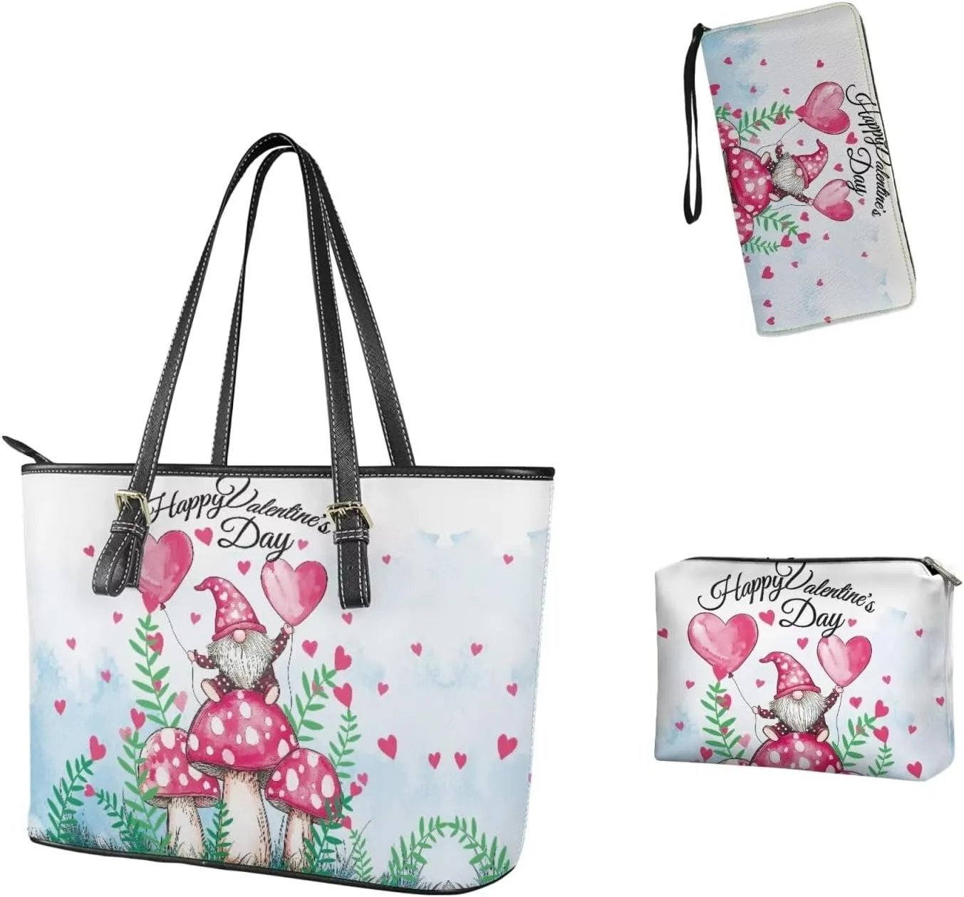 3Pcs Crossbody Bags Set Tote Bag for Women Clutch Purses for Women Wristlet Wallets for Women