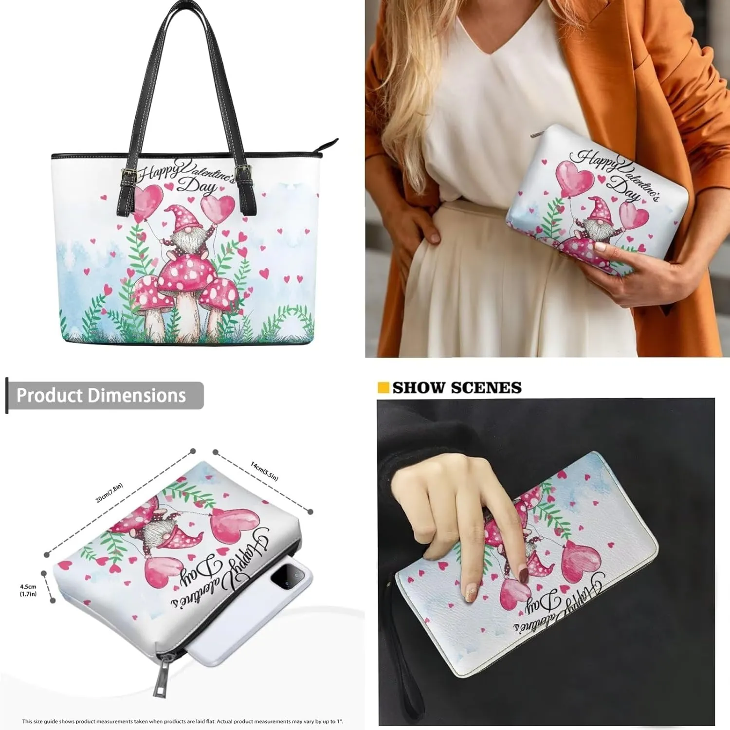 3Pcs Crossbody Bags Set Tote Bag for Women Clutch Purses for Women Wristlet Wallets for Women