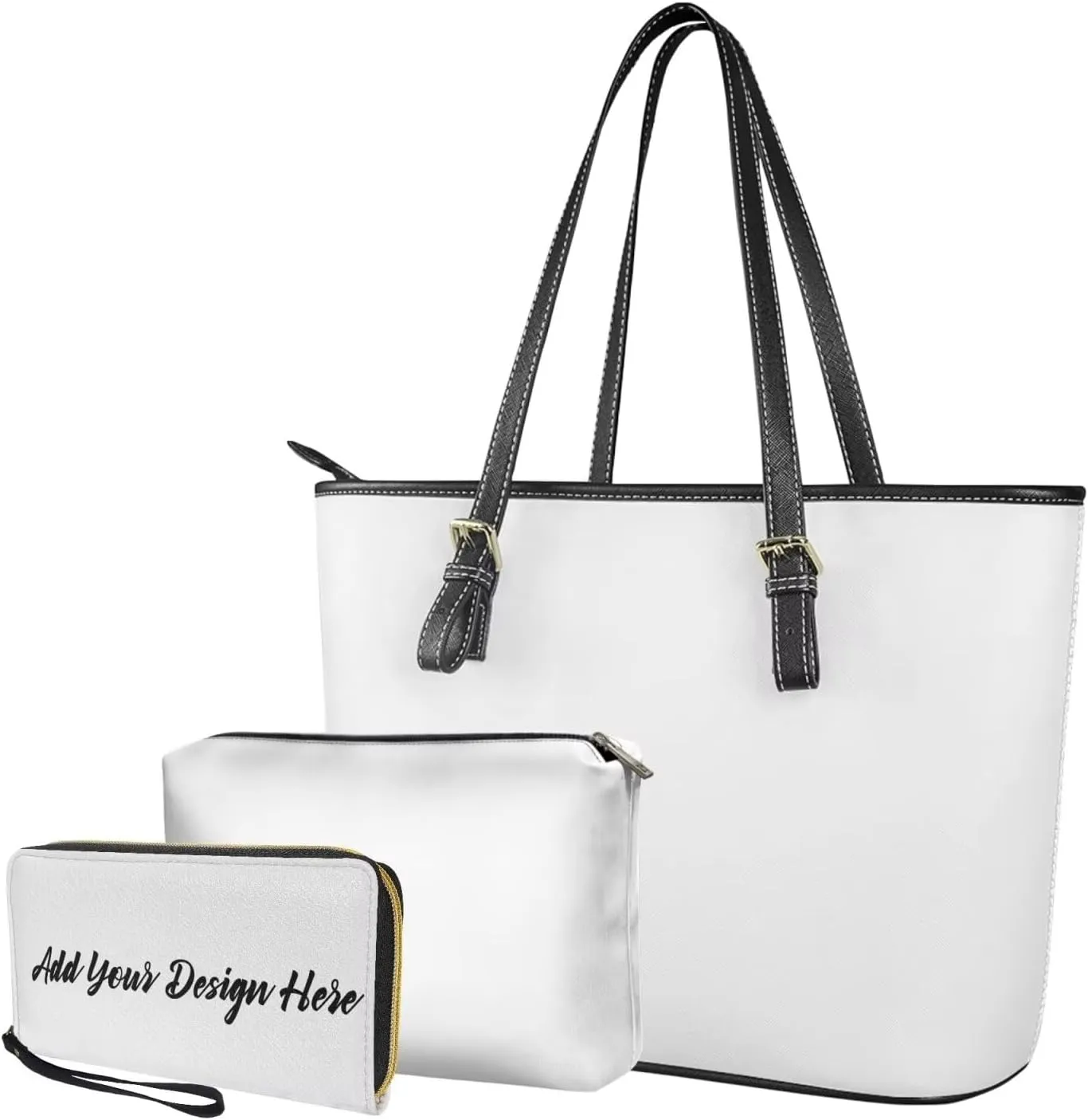 3Pcs Tote Bags Set Top Handle Satchel Purse Clutch Purse Wallet Women Wristlet Gifts for Mother Girlfriend Sister