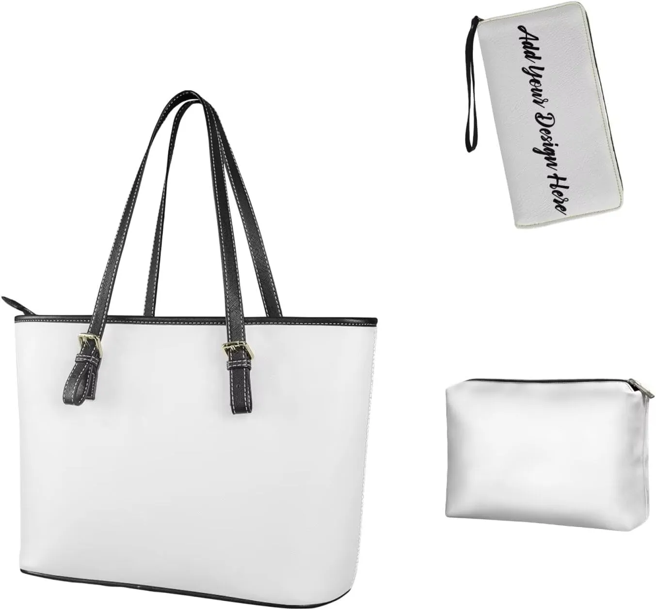 3Pcs Tote Bags Set Top Handle Satchel Purse Clutch Purse Wallet Women Wristlet Gifts for Mother Girlfriend Sister