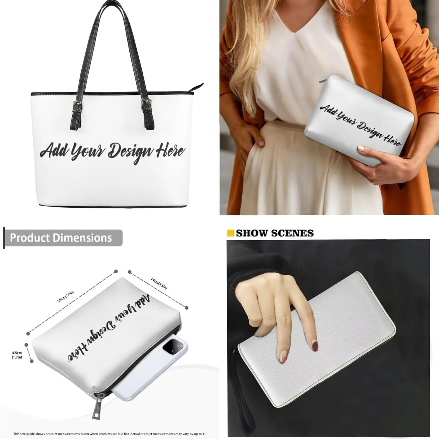 3Pcs Tote Bags Set Top Handle Satchel Purse Clutch Purse Wallet Women Wristlet Gifts for Mother Girlfriend Sister