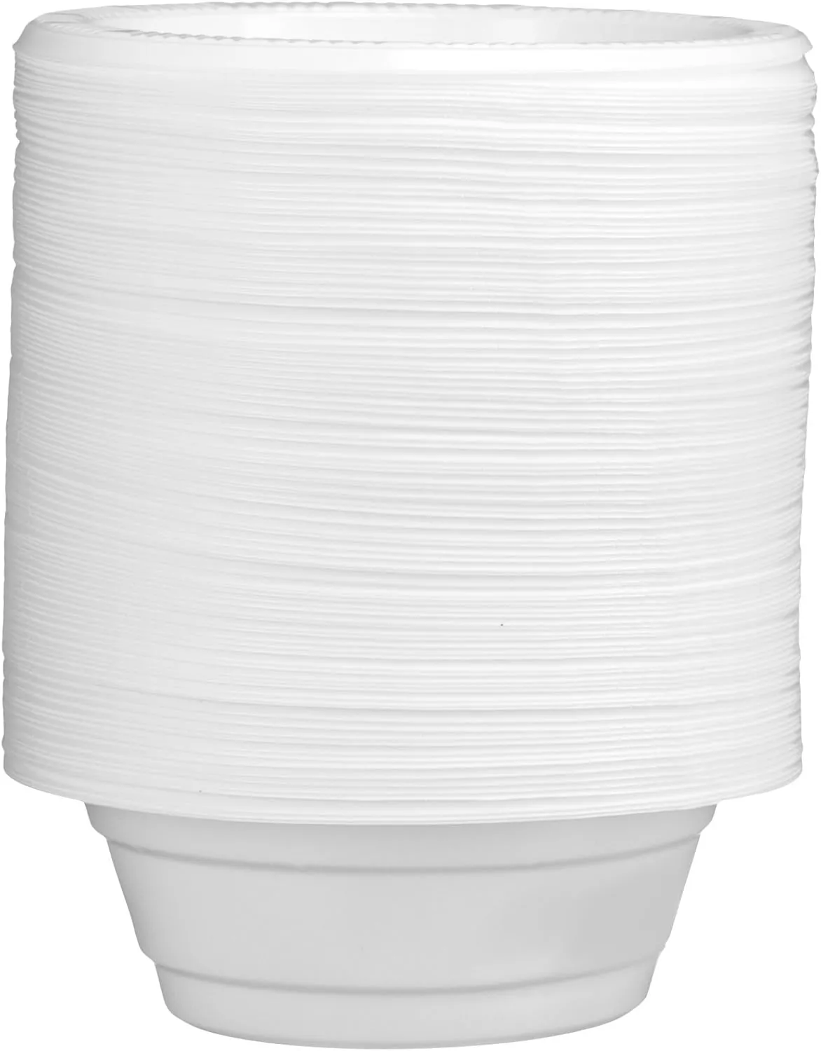 [400 Count] Basix Disposable 5 Oz White Plastic Dessert Bowls, Microwavable, Great For School, Take Out, Events, Home, Office, Wedding, Parties, Or Everyday Use, 4 Packs