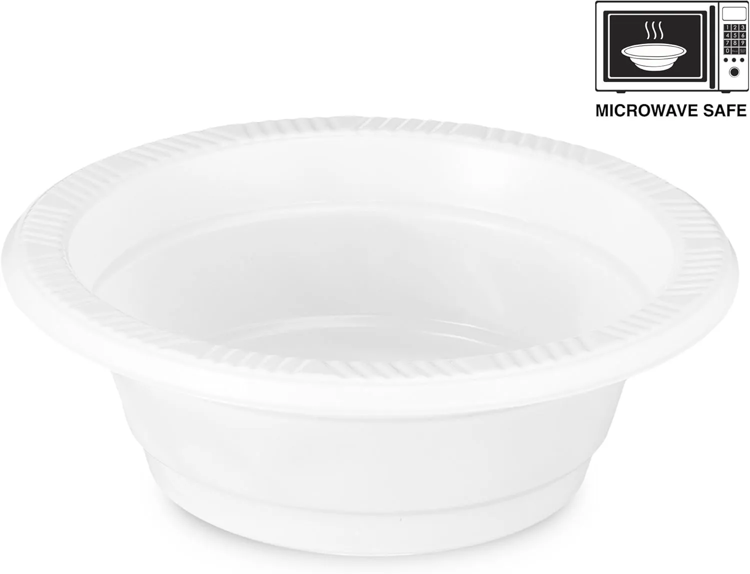 [400 Count] Basix Disposable 5 Oz White Plastic Dessert Bowls, Microwavable, Great For School, Take Out, Events, Home, Office, Wedding, Parties, Or Everyday Use, 4 Packs