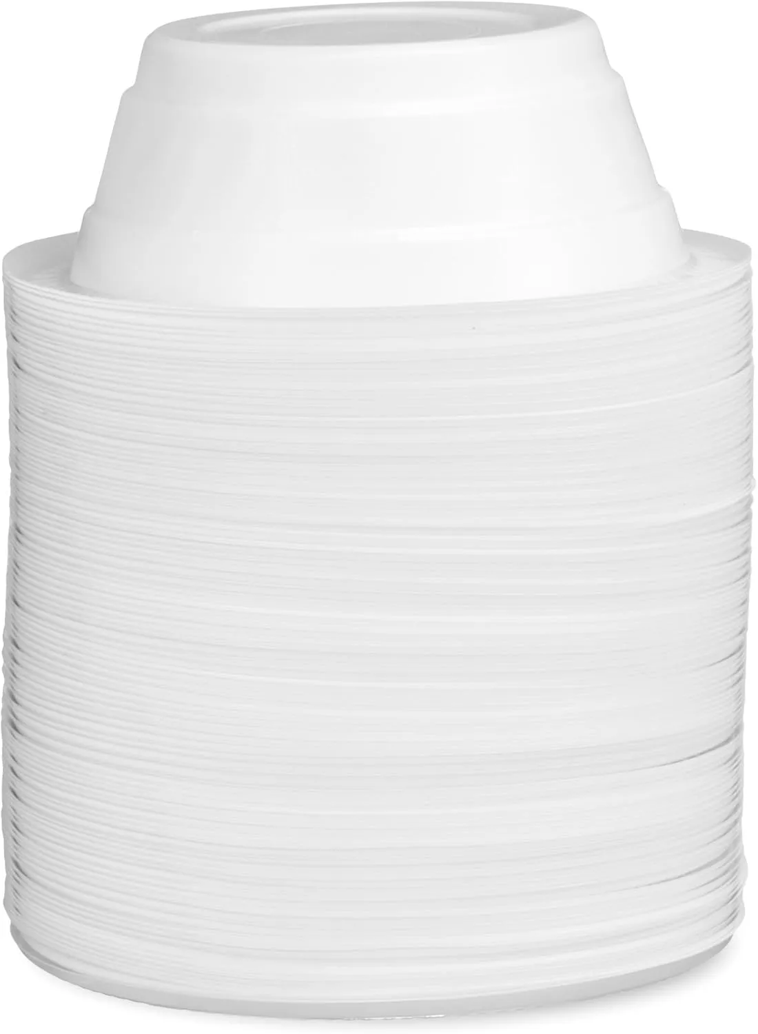 [400 Count] Basix Disposable 5 Oz White Plastic Dessert Bowls, Microwavable, Great For School, Take Out, Events, Home, Office, Wedding, Parties, Or Everyday Use, 4 Packs