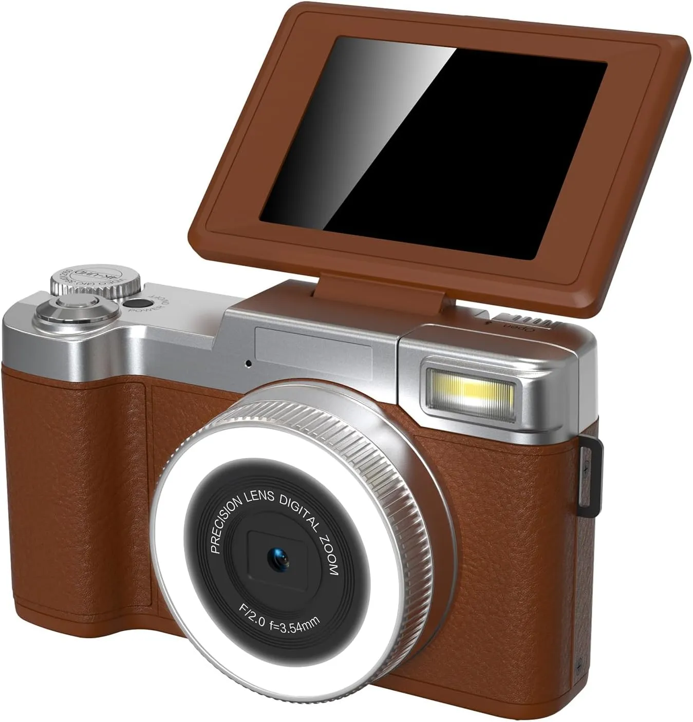 4K Digital Camera for Photography - 48MP 4K Digital Point & Shoot Cameras, 2.8in 180° Flip Screen Small Video Cameras Compact Travel Camera with 18X Zoom for Boys Girls Teens