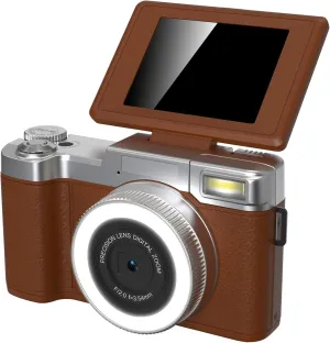 4K Digital Camera for Photography - 48MP 4K Digital Point & Shoot Cameras, 2.8in 180° Flip Screen Small Video Cameras Compact Travel Camera with 18X Zoom for Boys Girls Teens