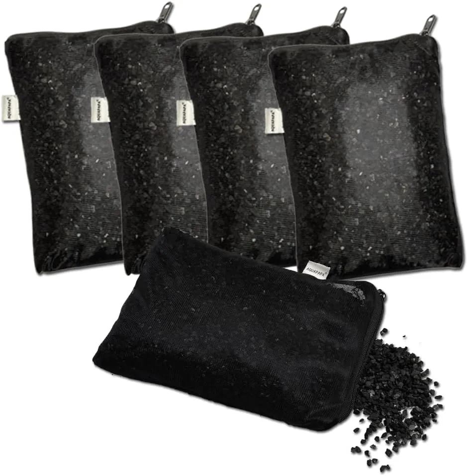 5 lbs Coconut Shell Granular Activated Charcoal Carbon in 5 Mesh Media Bags for Aquarium Fish Pond Tank Canister Filter GAC-5P