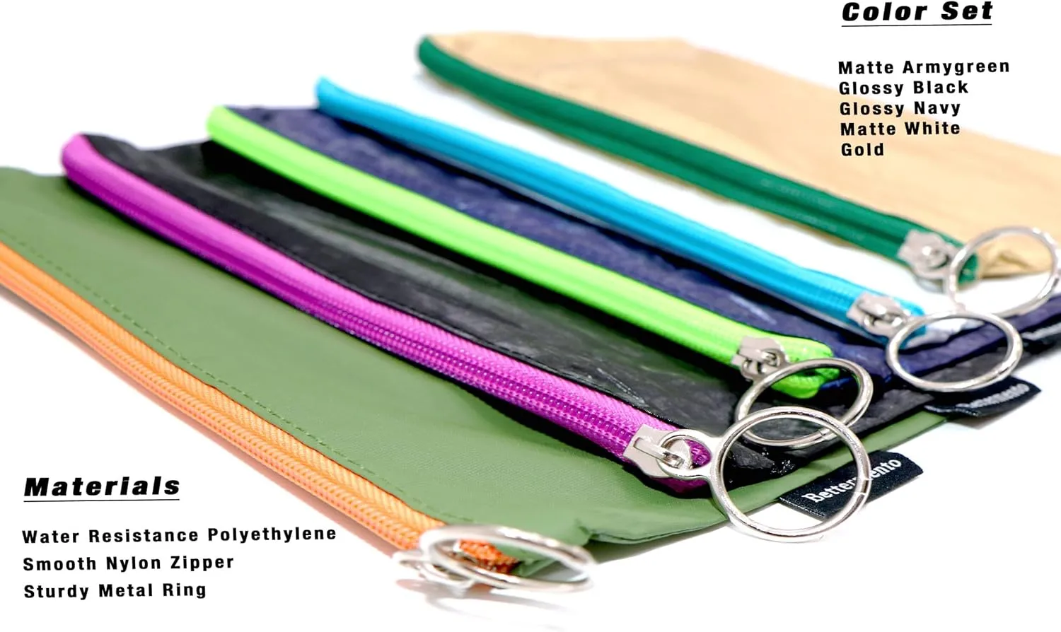 5-Pack Lightweight Polyethylene Pouch for Cosmetic, Toiletry, Gym, Travel, Purse, Tools and organizing Invoice 8.7’’ X 5.5” (TYPE B)