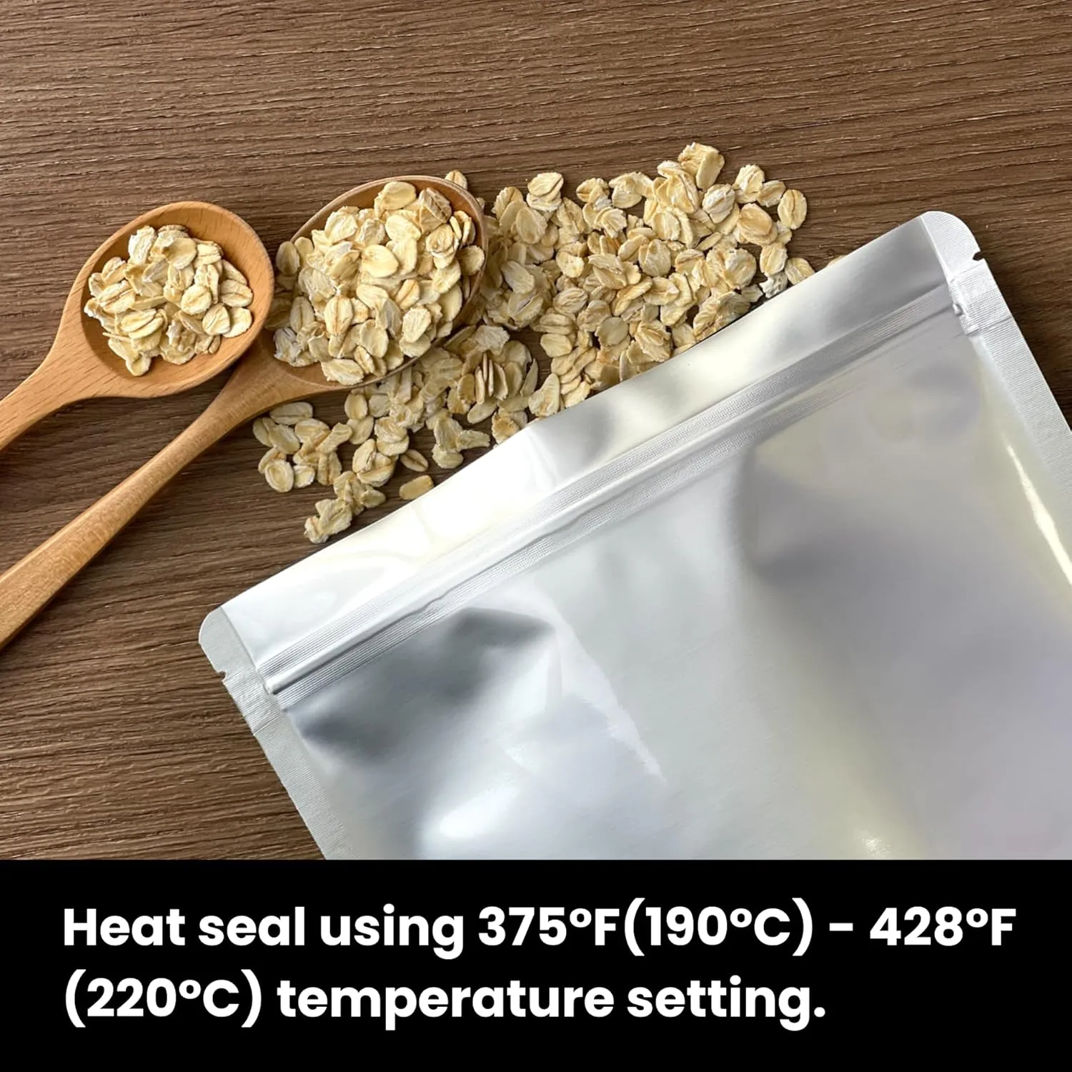 50 Pack 7.5 Mil Mylar Stand Up Bags - 8.5x6.5 Inches Resealable Smell Proof Pouch Bag withstand Hot Water - Heat Sealable Foil Zipper Sample Pouches for Food Storage - Glossy Silver