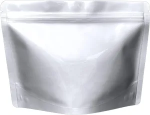 50 Pack 7.5 Mil Mylar Stand Up Bags - 8.5x6.5 Inches Resealable Smell Proof Pouch Bag withstand Hot Water - Heat Sealable Foil Zipper Sample Pouches for Food Storage - Glossy Silver