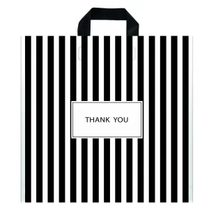 [50-Pack] Black thank you bags for business,18"x18" Plastic shopping bags with handles Extra Thick 2.36 Mil