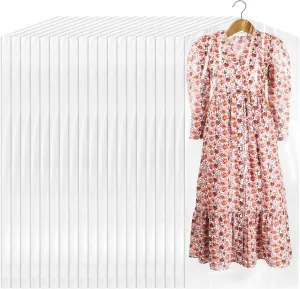 50 Pack Clear Plastic Garment Bags, 60x150 cm Dry Cleaner Bags Plastic Clear, Dust-proof Plastic Garment Bags for Hanging Clothes, Home Storage, Travel, Moving