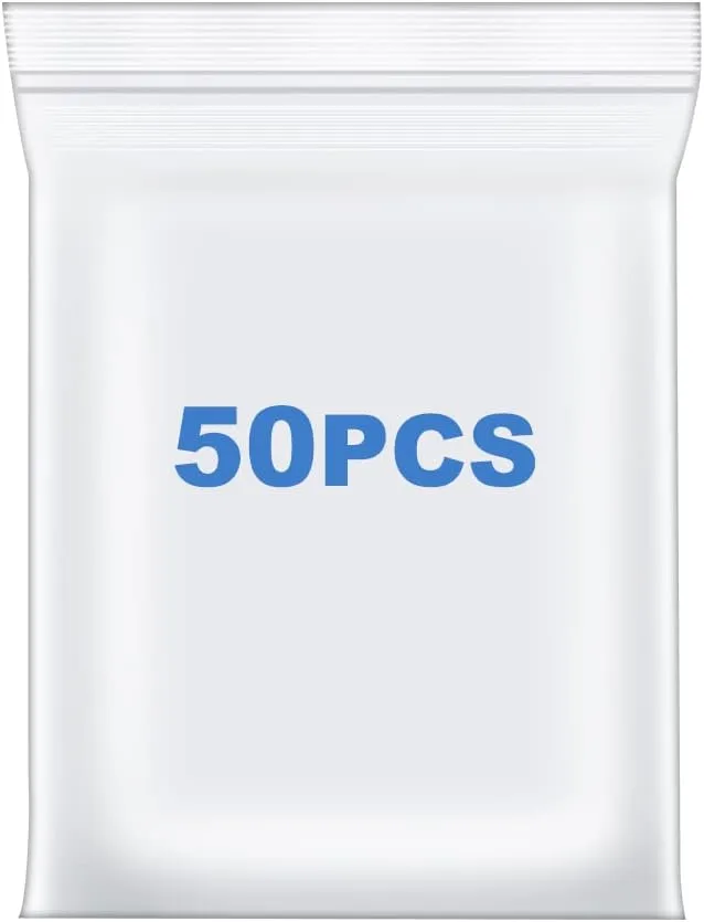50 PCS 12" x 12" Large Thick 2.4 Mil Clear Zip Poly Bags Plastic Reclosable Zip Seal Lock Bags Clothing Shoes Toys Prints Zipper Bag
