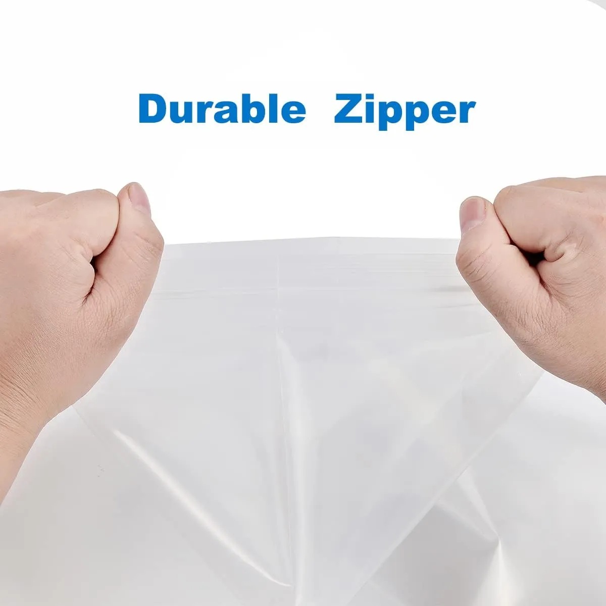 50 PCS 12" x 12" Large Thick 2.4 Mil Clear Zip Poly Bags Plastic Reclosable Zip Seal Lock Bags Clothing Shoes Toys Prints Zipper Bag