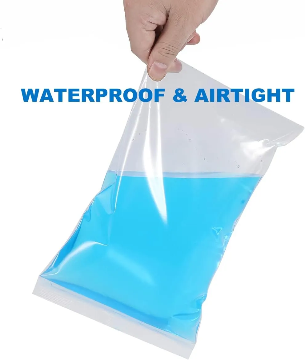50 PCS 12" x 12" Large Thick 2.4 Mil Clear Zip Poly Bags Plastic Reclosable Zip Seal Lock Bags Clothing Shoes Toys Prints Zipper Bag
