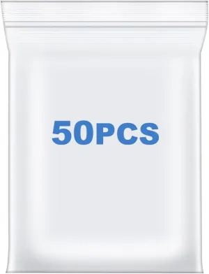 50 PCS 12" x 12" Large Thick 2.4 Mil Clear Zip Poly Bags Plastic Reclosable Zip Seal Lock Bags Clothing Shoes Toys Prints Zipper Bag
