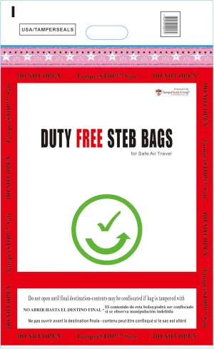 50pcs 15" x 24.5" ICAO Certified STEB Duty Free Airport Security Plastic Bags