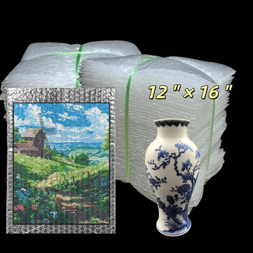 50Pcs Clear Bubble Out Bags, 12"×16" Bubble Pouches Wrap Bag, Double Walled Bubble Cushioning Bags for Moving and Storage, Shipping and Packing Supplies for Dishes Glasses Plates