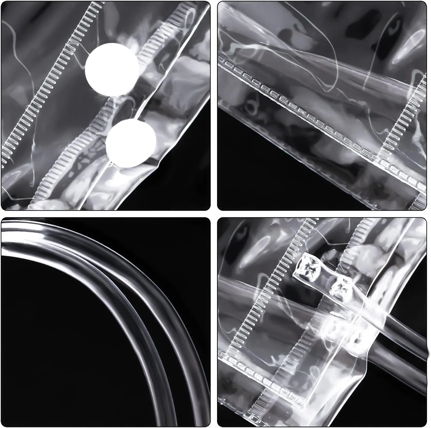 50pcs Clear Plastic Gift Bags with Handles, Small Plastic PVC Tote Bags Transparent Gift Wrap Bags Reusable Shopping Bags for Wedding Candy Bags,Dessert,Merchandise, Retail, Small Business (7.87 x