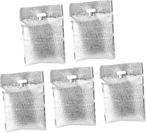 5pcs Insulation Bag for Food Storage Reusable Heat Preservation Bag Aluminum Lunch Pouch Odorless Hole Style 30x40 Home/cafe Use