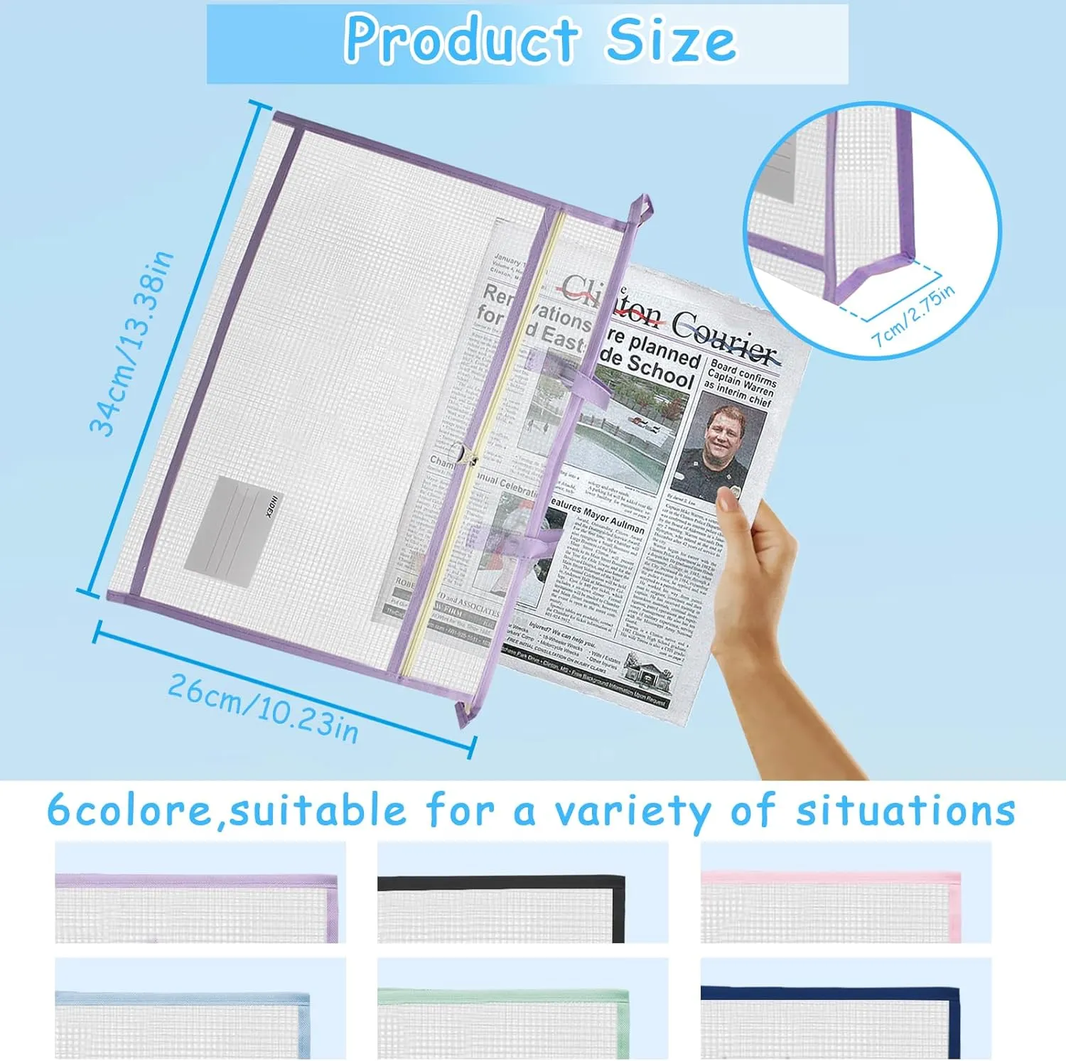 6 Pcs A4 Project Bag for Quilting Craft Storage with Handles for Art Bag Tote Bag File Carrying Bag Storage Bag