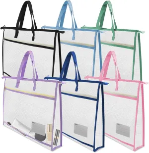 6 Pcs A4 Project Bag for Quilting Craft Storage with Handles for Art Bag Tote Bag File Carrying Bag Storage Bag