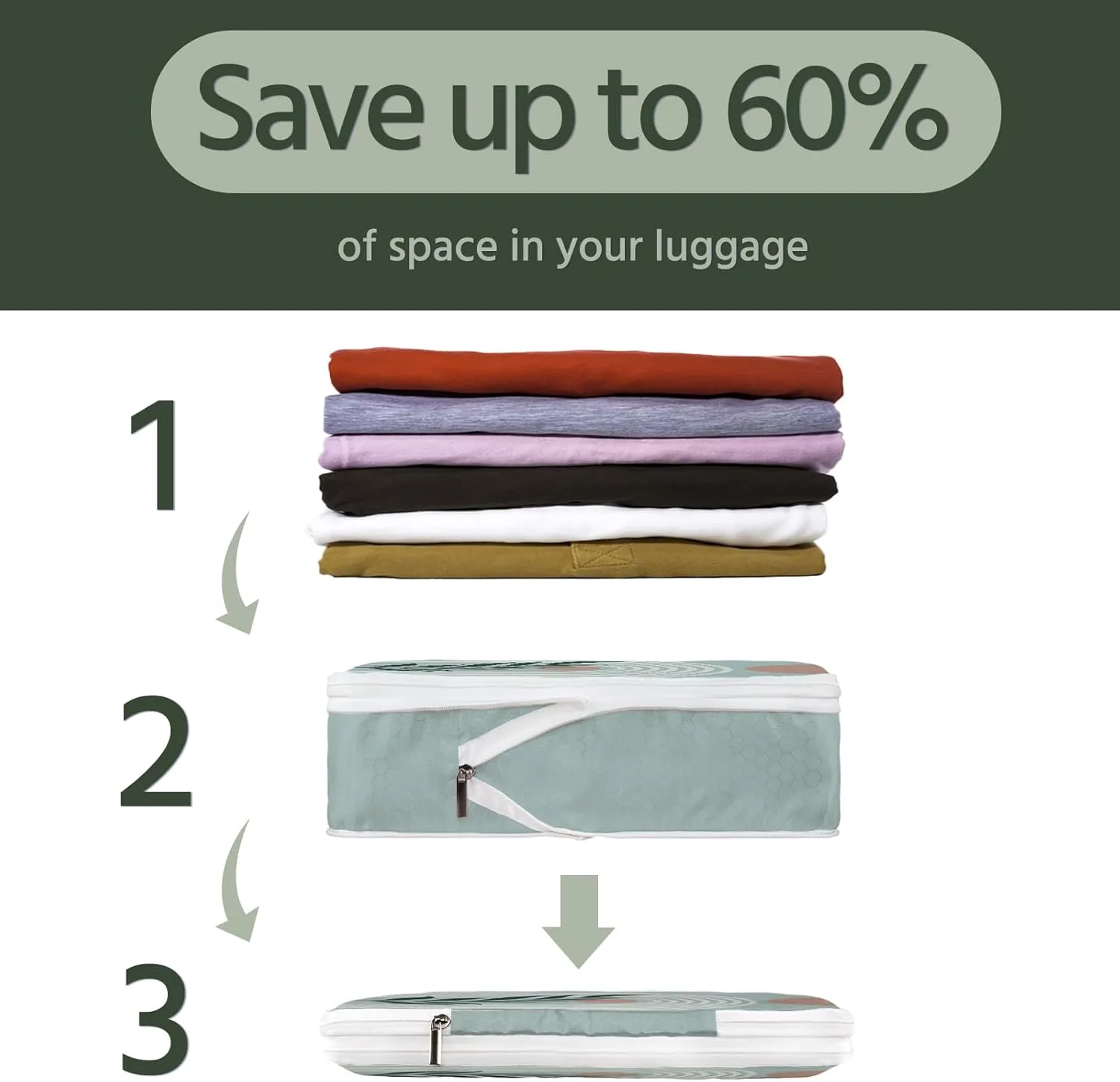 6 Pcs Compression Packing Cubes Waterproof Suitcase Travel Bag Luggage Backpack Organizer Travel Cubes for Packing-Bohemian