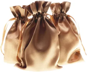 6" x 9" Old Gold Satin Gift Bags, Jewelry Bags, Wedding Favor Drawstring Bags Baby Shower Christmas Gift Bags 50 per Pack
