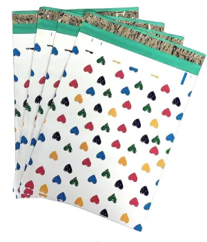 6x9 (1000) Colorful Hearts Designer Poly Mailers Shipping Envelopes Boutique Custom Bags By ValueMailers (6" x 9")
