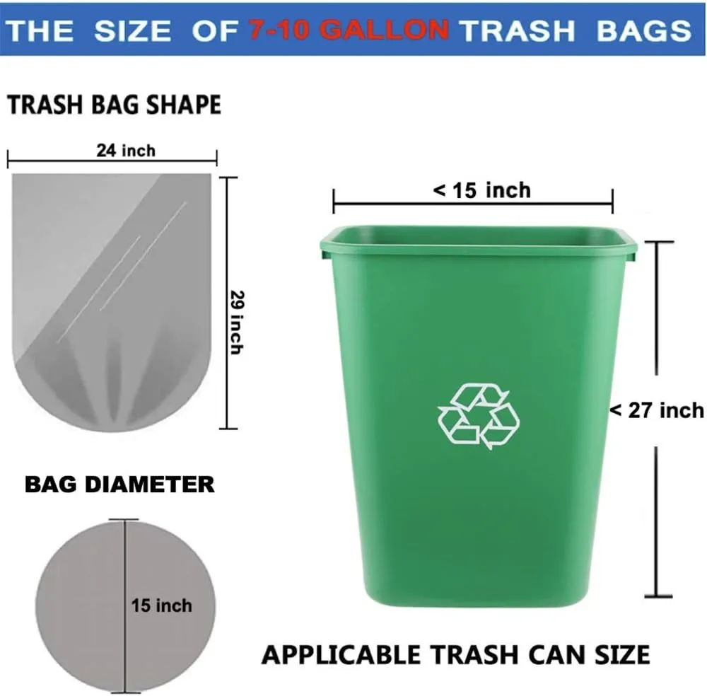 7-10 Gallon Clear Garbage Bags Medium Kitchen Trash Bags Large Plastic Wastebasket Trash Can Liners for Home and Office Bins, 200 Count (Fits 7 Gallon, 8 Gallon, 9 Gallon and 10 Gallon Bins)