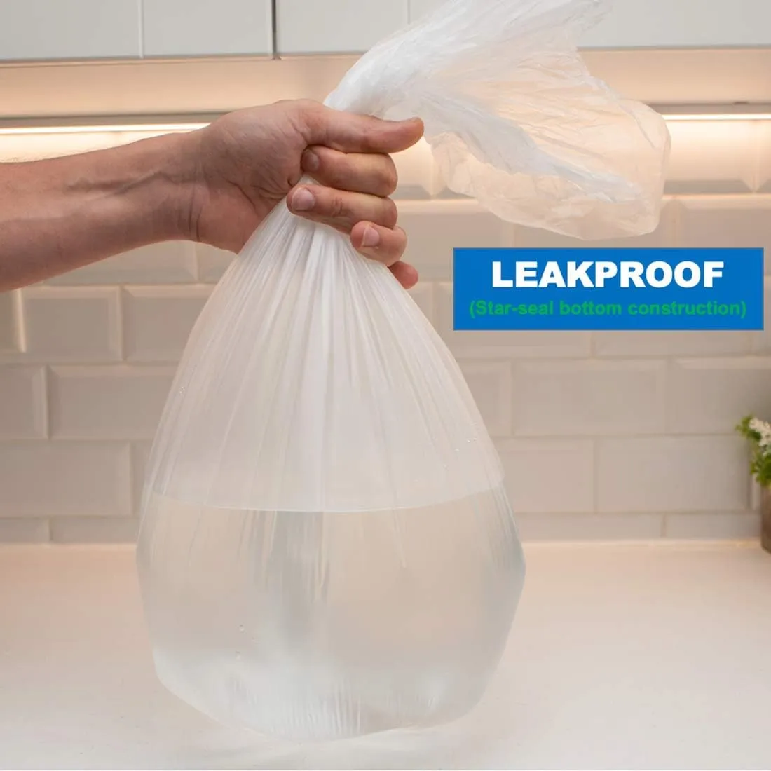 7-10 Gallon Clear Garbage Bags Medium Kitchen Trash Bags Large Plastic Wastebasket Trash Can Liners for Home and Office Bins, 200 Count (Fits 7 Gallon, 8 Gallon, 9 Gallon and 10 Gallon Bins)