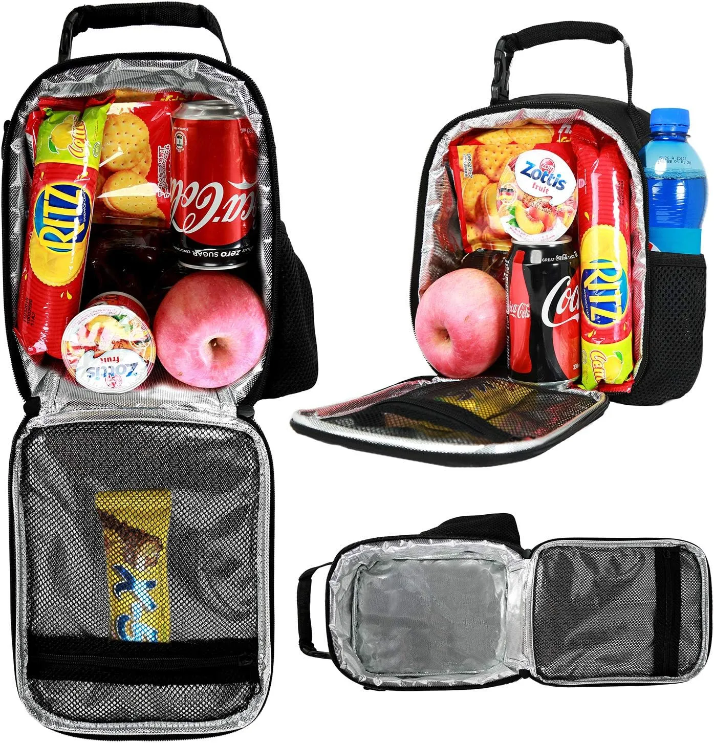 7-Mi Portable Kids Lunch Box Bag, Reusable Insulated Lunch Tote Kids Boys Girls Washable Crossbody Lunch Container Food Carrier Football Printed For 36 months To 7 Years