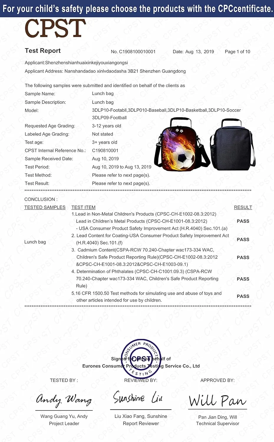 7-Mi Portable Kids Lunch Box Bag, Reusable Insulated Lunch Tote Kids Boys Girls Washable Crossbody Lunch Container Food Carrier Football Printed For 36 months To 7 Years