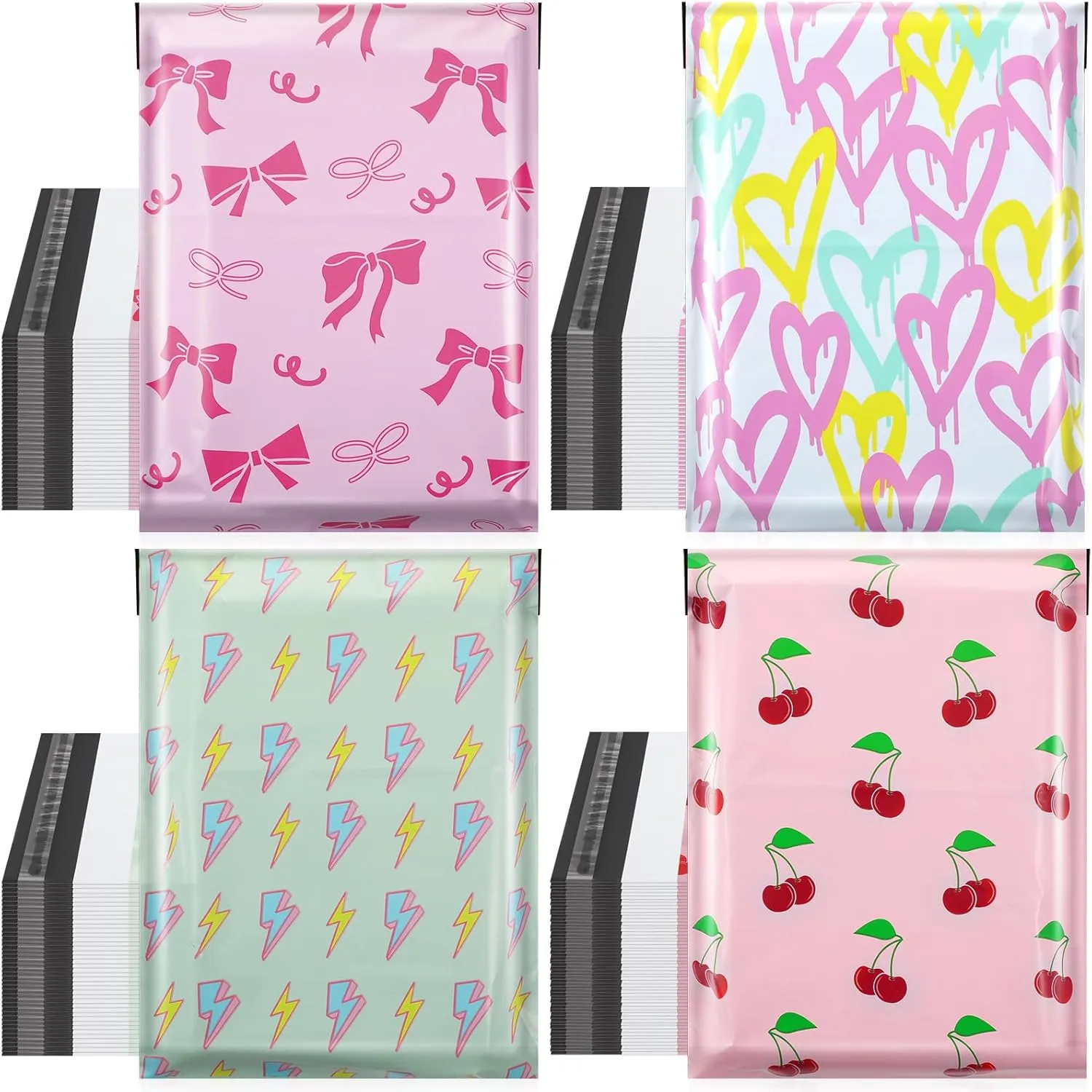 80 Pcs Cute Poly Mailers Bulk 10 x 13 Inch Designer Poly Mailer Packaging Bags Heavy Duty Waterproof Self Seal Shipping Bags Large Mailing Envelopes for Small Business(Lovely)