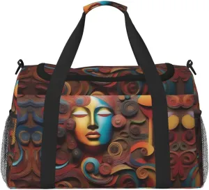 a Artistic Wonder Large Capacity Crossbody Travel Bag with Nylon Zippers, Shoulder Strap, and Multiple Pockets