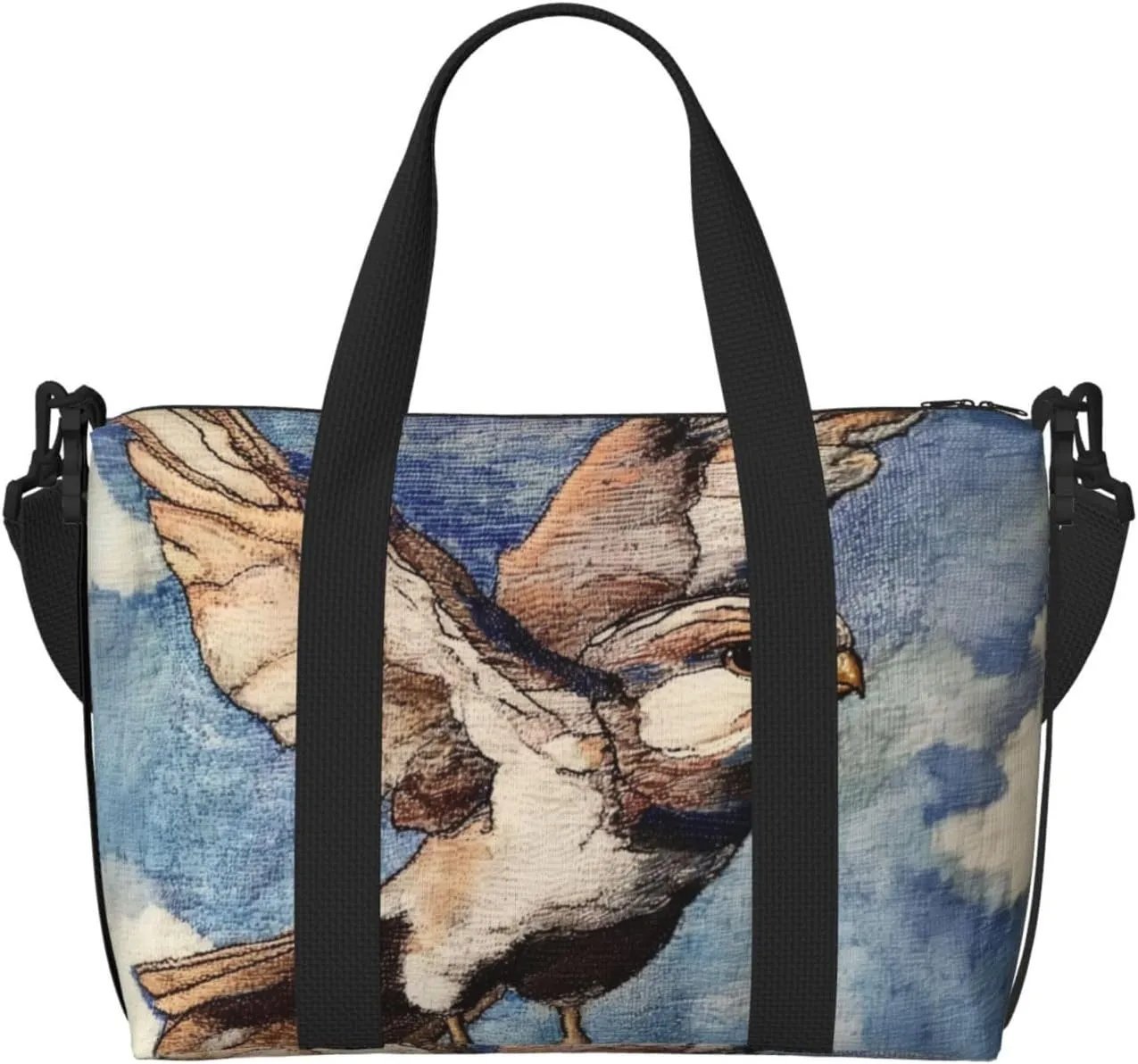A bird art print Travel Duffel Bag, Sports Tote Gym Bag, Swim Pool Bag Large Shoulder Tote Bag for Beach Weekender