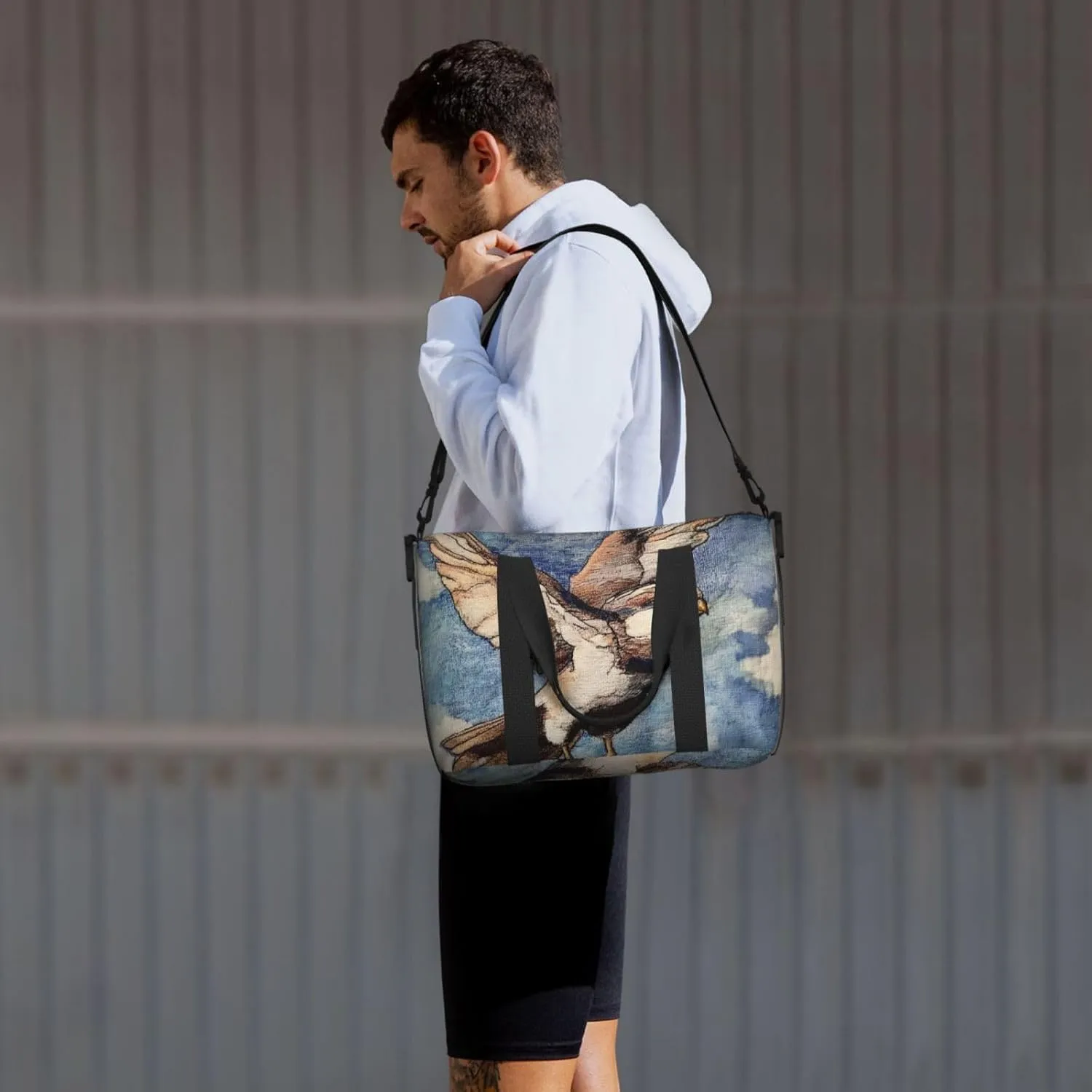 A bird art print Travel Duffel Bag, Sports Tote Gym Bag, Swim Pool Bag Large Shoulder Tote Bag for Beach Weekender